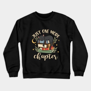 Just One More Chapter Cute Cat Book Lover Crewneck Sweatshirt